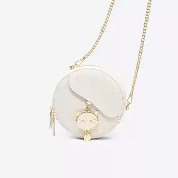 Сумка через плечо из коровьей кожи, высококачественная и универсальная, маленькая круглая сумка, легкая, роскошная, модная сумка на цепочке