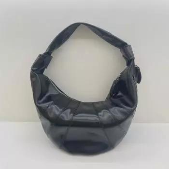 Сумка через плечо из коровьей кожи в форме круассана 2024 года – модная сумка через плечо в форме полумесяца 45x25cm Cowhide with logo белый