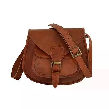 Сумка через плечо из козьей кожи, женская сумка-кошелек, сумки-мессенджеры на слинге 9 x 7 x 3 in коричневый