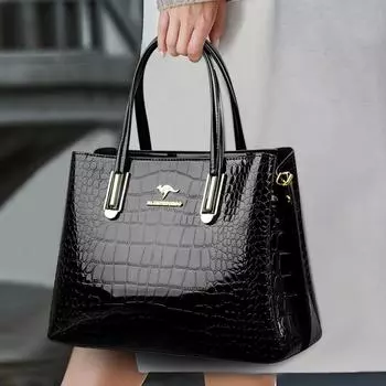 Сумка через плечо из кожи с крокодиловым узором для женщин