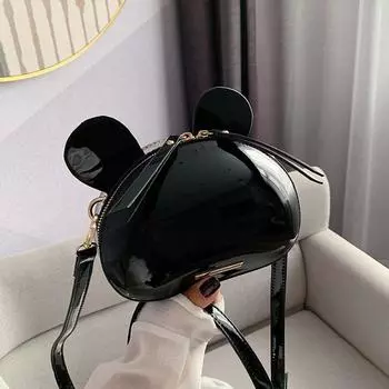Сумка через плечо из лакированной кожи, новая женская сумка через плечо с ярким лицом и круглым ушным вкладышем, симпатичная модная сумка
