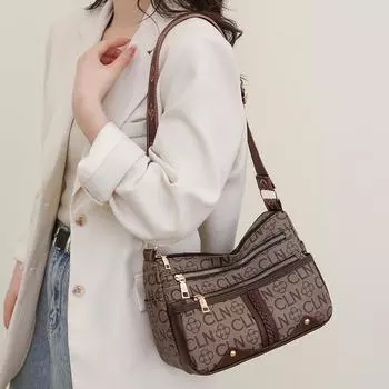 Сумка через плечо из мягкой кожи из искусственной кожи, большая вместительная женская сумка через плечо, сумка для матери с буквенным принтом