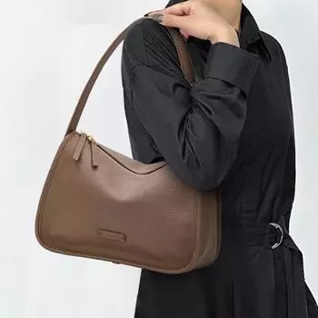 Сумка через плечо из мягкой воловьей кожи первого слоя с широким ремнем для женщин, новая большая вместимость, простая сумка через плечо из натуральной кожи