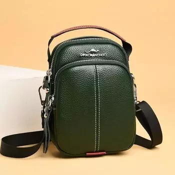 Сумка через плечо из натуральной коровьей кожи для женщин, роскошная высококачественная сумка для мобильного телефона, женская сумка-мессенджер