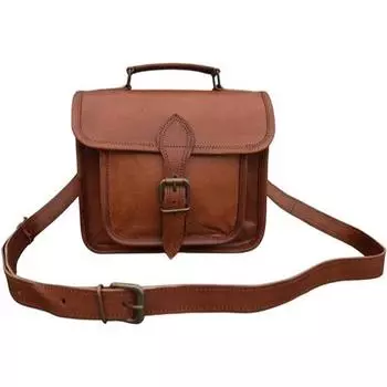 Сумка через плечо из натуральной кожи ручной работы, мужская и женская сумка-кошелек, сумка-мессенджер, сумки на слинге, 9 дюймов, мини 9 x 7 x 3 in коричневый