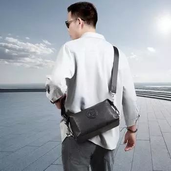 Сумка через плечо из натуральной кожи, повседневная многофункциональная вертикальная повседневная сумка через плечо, большой емкости, из коровьей кожи, модная мужская сумка чёрный