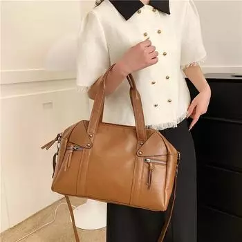 Сумка через плечо из натуральной кожи для женщин, большая вместимость, повседневная сумка через плечо, высококачественные дизайнерские брендовые сумки