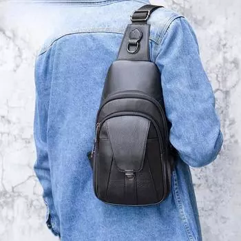 Сумка через плечо из натуральной кожи, сумка через плечо, мужская сумка через плечо из коровьей кожи чёрный