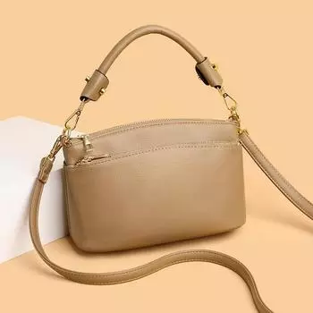 Сумка через плечо из натуральной кожи для женщин, 3-слойная сумка, высококачественные женские сумки через плечо