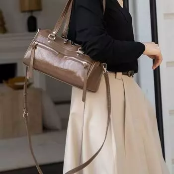 Сумка через плечо из натуральной кожи, женская сумка через плечо из коровьей кожи, сумка премиум-класса Niche Design серебряный