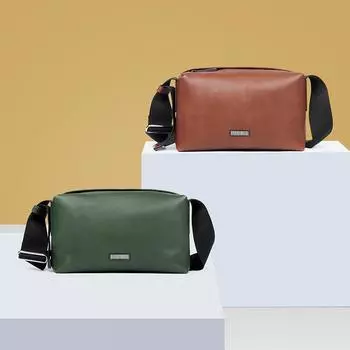 Сумка через плечо из натуральной кожи, вместительная, из натуральной кожи, мужская сумка на одно плечо светло-коричневого