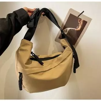 Сумка через плечо из нейлона на молнии, роскошная дизайнерская повседневная сумка, прочная сумка-хобо большой вместимости