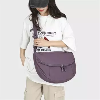 Сумка через плечо из нейлона на молнии с большой вместимостью, простая повседневная сумка, мягкая, универсальная, популярная, однотонная