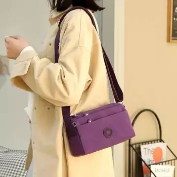 Сумка через плечо из нейлоновой ткани для женщин среднего возраста, многослойная женская сумка, простая сумка-мессенджер