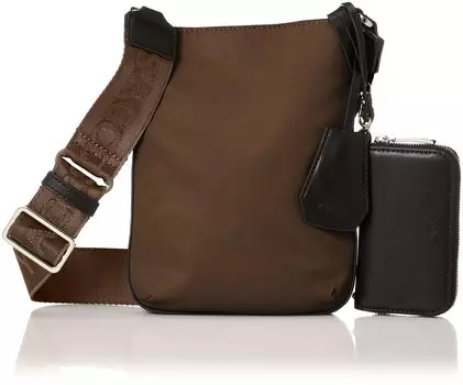 Сумка через плечо из переработанного нейлона Mini Shoulder Brown [Isaac] женская (20)