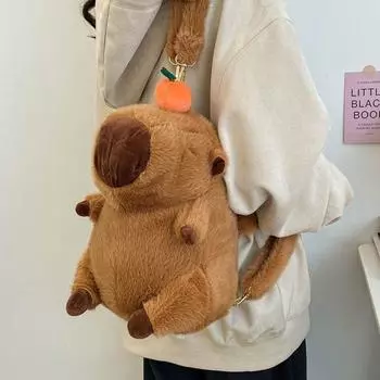 Сумка через плечо из плюшевой ткани с изображением капибары из ПП-хлопка, мультяшное животное, сумка через плечо из мультфильма, декор для домашней вечеринки Style B