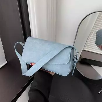 Сумка через плечо из ПУ с цельным клапаном для женщин, сшитая строчка, на пуговицах, на все случаи жизни, модные сумки