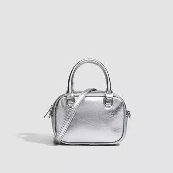 Сумка через плечо из ПУ-текстуры для женщин, удобная переносная сумка для боулинга, повседневная маленькая квадратная сумка для женщин