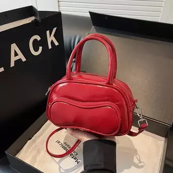 Сумка через плечо из ПУ, женская сумка, большая вместимость, сумка через плечо чёрный