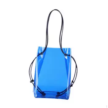 Сумка через плечо из ПВХ, пляжная, большая, портативная, повседневная, многоцелевая, для косметических принадлежностей синий