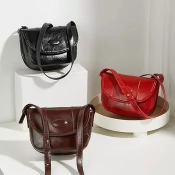 Сумка через плечо из текстурированной масляно-вощеной кожи, простая однотонная мягкая сумка через подмышку, женская зимняя сумка нового дизайна Sense, популярная сумка через плечо