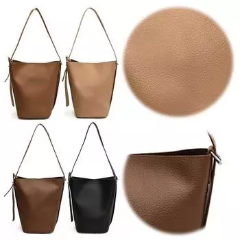 Сумка через плечо из веганской кожи с внутренним карманом, сумка-ведро для женщин, регулируемый ремень, прочная сумка-хобо для работы и путешествий Brown