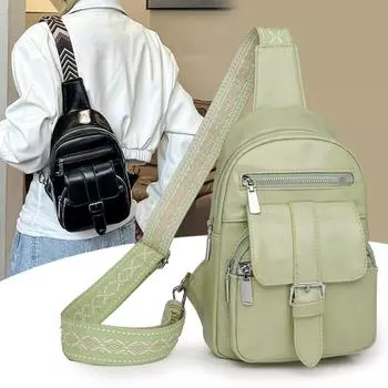 Сумка через плечо из водоотталкивающей полиуретановой ткани, женская сумка через плечо, нагрудная сумка зелёный