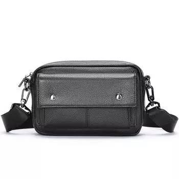 Сумка через плечо из воловьей кожи, мужская кожаная сумка для отдыха, настоящая горизонтальная сумка через плечо, простой и легкий модный маленький рюкзак