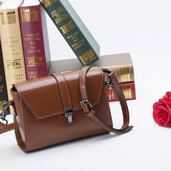 Сумка через плечо из воловьей кожи с масляным воском, женская, из натуральной кожи розовый