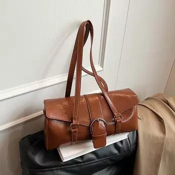 Сумка через плечо из вощеной кожи в стиле ретро, женская, осенне-зимняя, вместительная, для поездок на работу, в средневековом стиле, универсальная сумка 33*10*16 красный