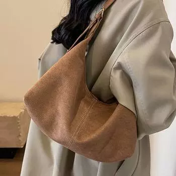 Сумка через плечо из замши на молнии, новый дизайн, женские сумки, ретро, винтажная сумка через плечо для женщин кофейный