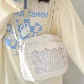 Сумка через плечо JK Uniform из ПУ Y2K из ПВХ, двухмерная прозрачная сумка для девочек красный