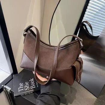 Сумка через плечо контрастного цвета для женщин, маленькая, с маятниковой текстурой, новая мода на осень и зиму