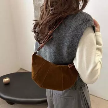 Сумка через плечо Круассан Сумка на плечо Коричневый Матовый ПУ Сумка для пельменей Шикарный Детский света кофе