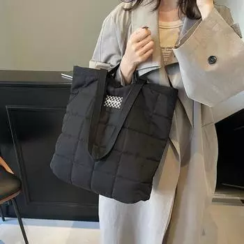 Сумка через плечо Lingge, большая вместительная сумка-тоут, женская сумка для поездок под мышкой чёрный