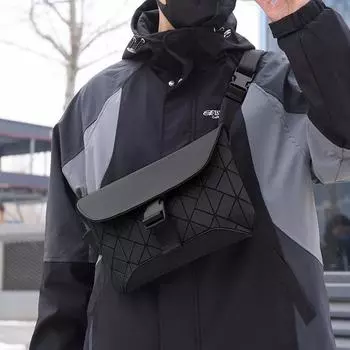 Сумка через плечо Lingge, маленькая сумка, мужская сумка, маленькая квадратная сумка, новая сумка через плечо чёрный