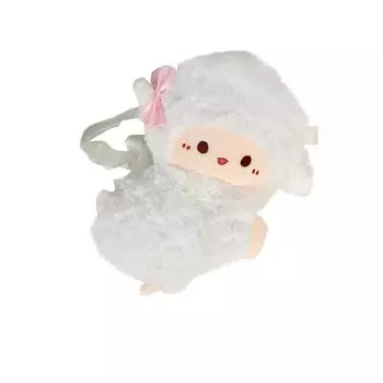 Сумка через плечо Милая лампа Плюшевая Белая овечья сумка Мягкая игрушка Кошелек с рисунком из мультфильма Сумка через плечо белый