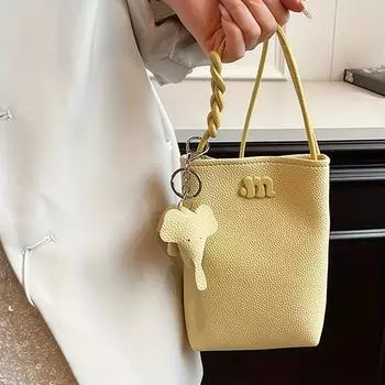 Сумка через плечо Mini Elephant для мобильного телефона — ультракомпактная, стильная, бежевый