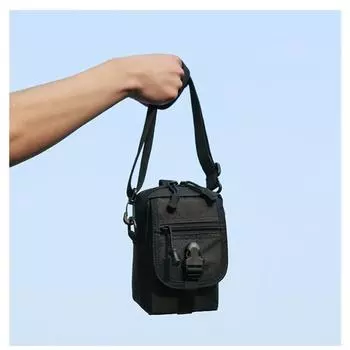 Сумка через плечо, многофункциональная мужская сумка через плечо, маленькая сумка через плечо для занятий спортом на открытом воздухе One Size чёрный