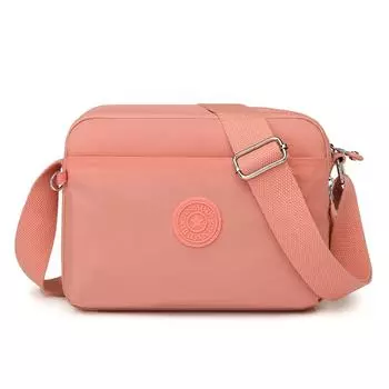 Сумка через плечо, многокарманная нейлоновая сумка, женская сумка через плечо, легкая маленькая сумка светло-розовый