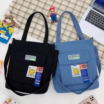 Сумка через плечо Модная и простая повседневная холщовая сумка Литературная и свежая женская сумка Студенческая сумка через плечо большой емкости