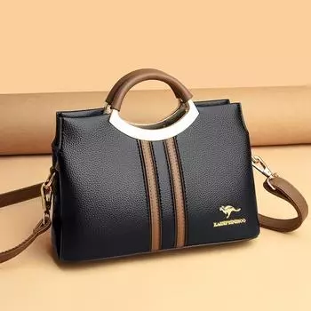 Сумка через плечо, модная, контрастная по цвету, женская сумка, сумка для мамы чёрный