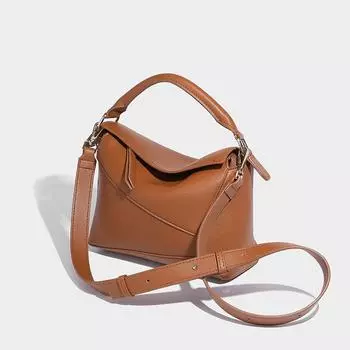 Сумка через плечо, модная универсальная сумка-подушка с геометрическим узором, легкая, роскошная, нишевая, высокого класса светло-коричневого