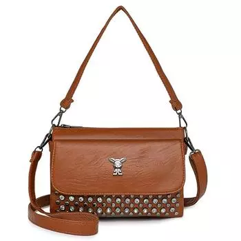 Сумка через плечо, модная женская сумка среднего возраста, мягкая кожа, большая вместимость, многослойная сумка через плечо чёрный