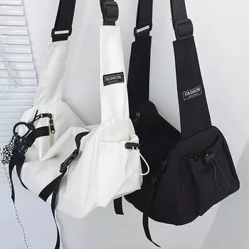 Сумка через плечо, модный мужской рюкзак, большая вместимость, дорожная сумка-мессенджер, мужская и женская, трендовая студенческая заметная сумка