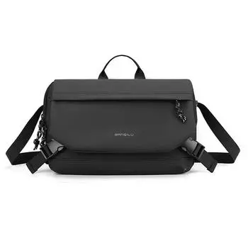 Сумка через плечо мужская большая вместительная сумка на грудь сумка для езды на велосипеде чёрный