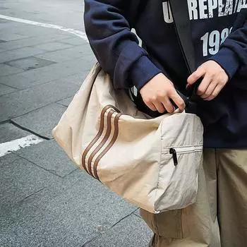 Сумка через плечо мужская большая вместительная водонепроницаемая спортивная фитнес-сумка легкая сумка для путешествий на короткие расстояния чёрный