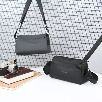 Сумка через плечо Мужская легкая маленькая квадратная сумка Многослойная водоотталкивающая сумка через плечо серый