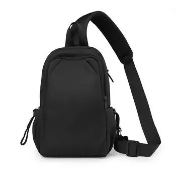 Сумка через плечо Мужская нагрудная сумка Легкая водонепроницаемая сумка большой емкости на плечо чёрный