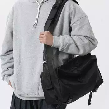 Сумка через плечо Мужская нейлоновая уличная повседневная сумка через плечо чёрный